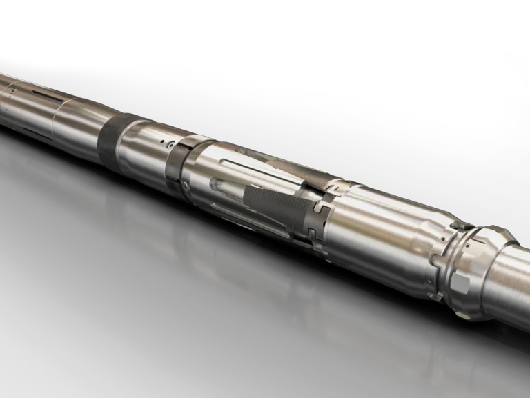 A rendering of Packers Plus' solutions liner hanger and stage tools sleeve.